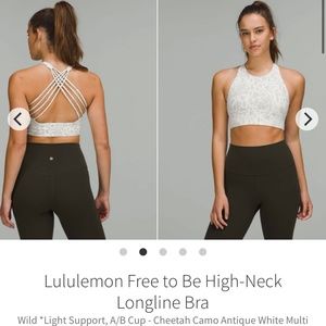 Lululemon Athletica Cheetah Camo Antique White Multi Sports Bra